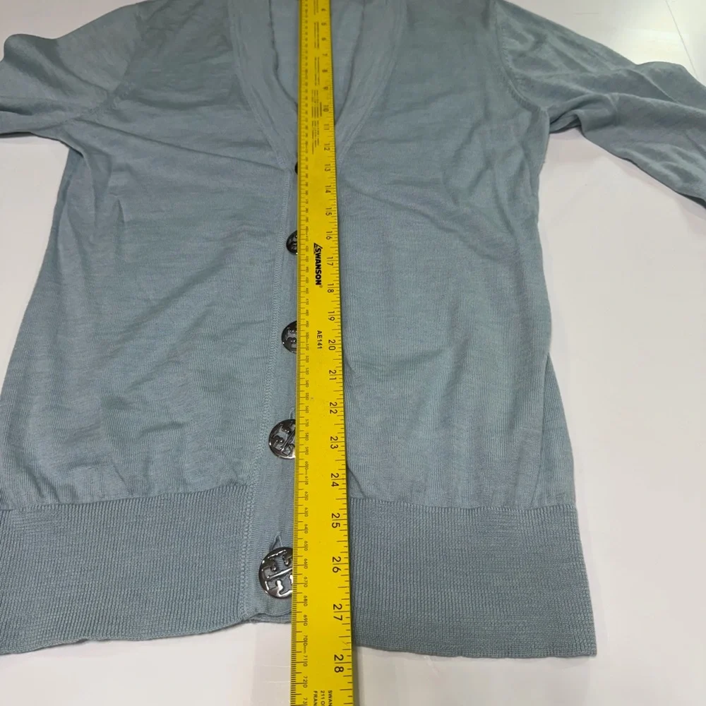Tory Burch Light Mint Green Button-Front Cardigan